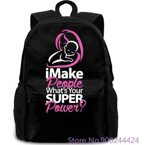 I Make People Whats Your Super Power? Brand Hot Sell Color Painted women men backpack laptop travel school adult