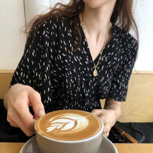 V Neck Long Chiffon Summer Dress 2021 New Women Vintage High Waist Print Pullover Maxi Dresses A-line Vestido Feminino 15340