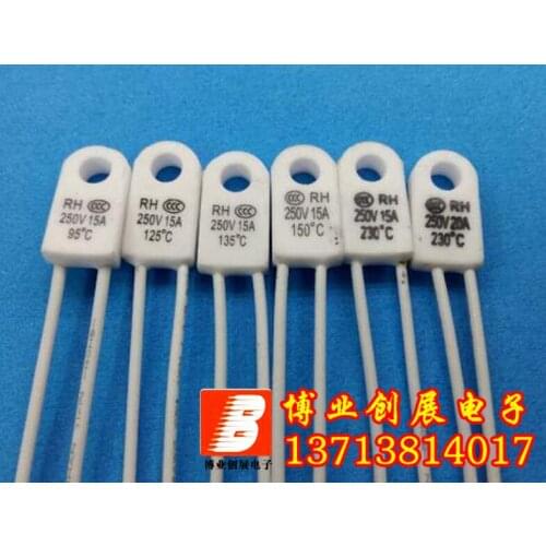 10pcs/130 degree 15A 250V Thermal fuse body RH Temperature fuse