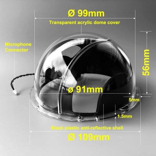 4 Inch Crystal Acrylic Lens Cap Glass Transparent Dome Cover Hemisphere Optical Case CCTV Camera Housing For Camera SD17W SD19W