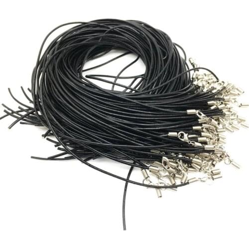 50 black leather rope string thread lobster clasp necklace pendant rope DIY accessories necklace with black leather rope
