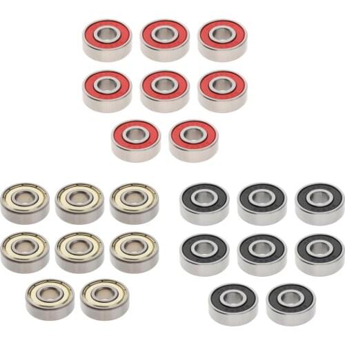 8pcs ABEC-9 Skateboard Bearing Replacement 22x7x8mm Dual Rubber Shield 608 Longboards Roller Sealed Wheels Maintain Component