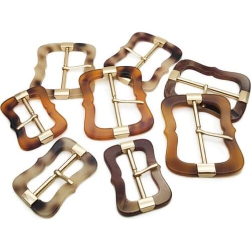 Acetate Metal Plastic Belt Buckle for Luggage Bag Backpacks Strap T-shirt Knot Tri-glides Slider Adjust Pin Buckle Beige Coffee