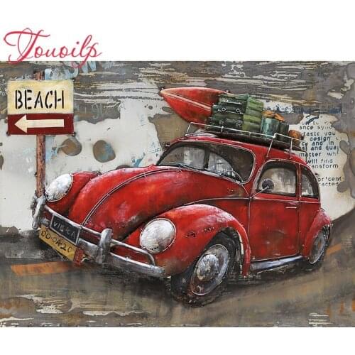 Touoilp Diamond Embroidery 3D Diamond Painting Cross Stitch Cartoon Car Diamond Mosaic Pattern Rhinestones