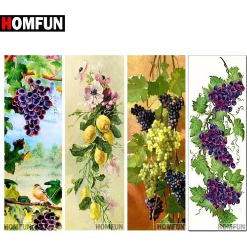 HOMFUN Diamond Painting Cross Stitch "Fruit grapes" Full Square Round Diy 5d Diamond Embroidery Picture Rhinestone Art