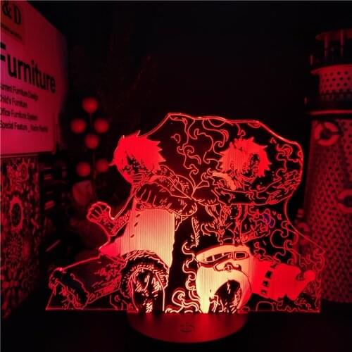 Anime 3D Lamp One Piece Luffy ACE Figure LED Nignt Light Home Decoration Lampara Decor Lights Manga Creative Lighting Gift Lampe
