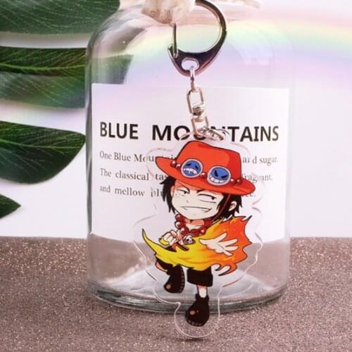 Anime D Ace Luffy Keychain Zoro Luffy Acrylic Pendant Key Rings Women Men Bag Key Accessories Cosplay Trinket Fans Gift