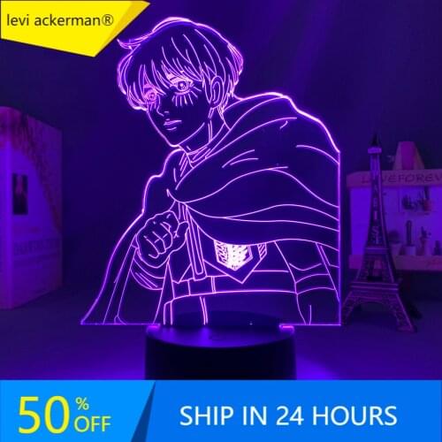 Anime Lamp Attack on Titan 4 Armin Arlert Figure for Bedroom Decor Night Light Kids Birthday Gift Shingeki No Kyojin 3d Light
