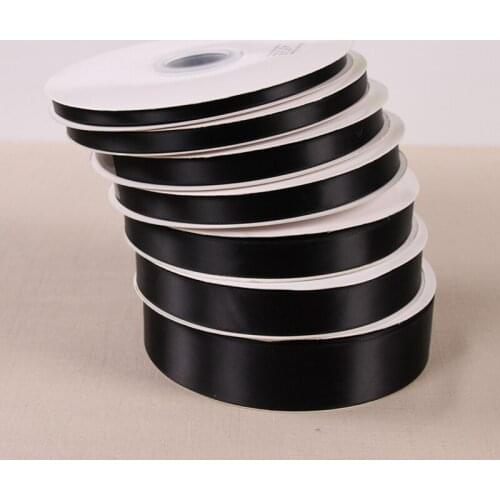 Black Color 91meters/roll silk satin Ribbon for Wedding Party Decoration Christmas Apparel Sewing Fabric & DIY Gift Wrapping