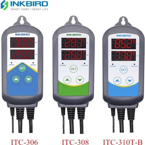 INKBIRD Digital Thermostat 220V Temperature Controller with Timer Alarm LED Display Thermoregulator Dual Relay Socket Controller