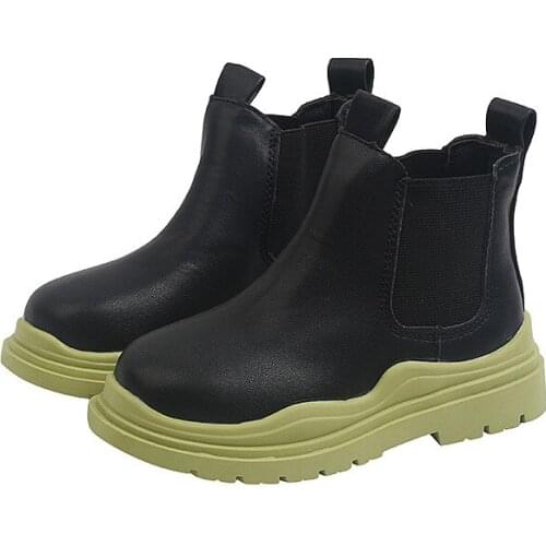 CUZULLAA 2021 Children Fashion Boots Boys Girls Cute Autumn Winter Boots 2-12 Years Kids Shoes Soft Leather Martin Boots 26-36