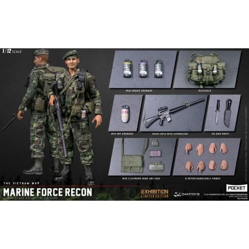 DAM PES009 WF 2019 Exclusive POCKET ELITE Vietnam War US Marine Force Recon 1/12 Figure