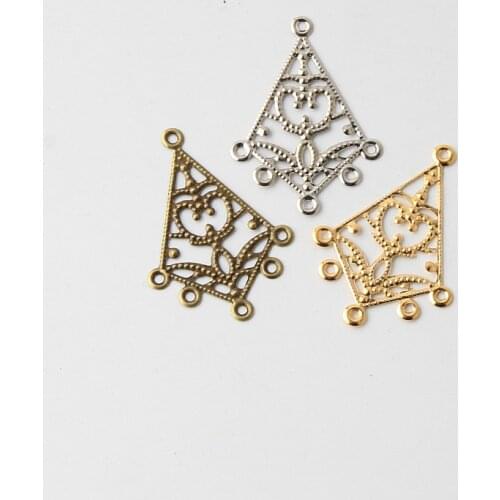 DIY 30pcs Design of Alloy Connectors Accessories Hollow Carving Pattern Spacer Connectors Metal Crafts Charm Pendant