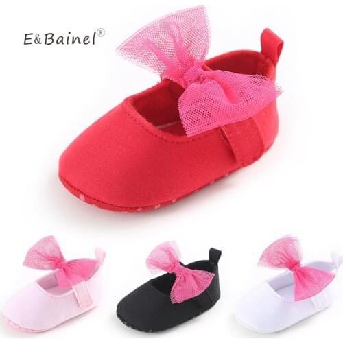 E&Bainel Baby Girl Lace Shoes Toddler Prewalker Anti-Slip Shoes Simple Baby Shoes Cute