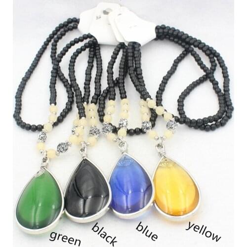 Ethnic sweater chain long chain water drop necklaces for women crystal buddha beads Indian necklace fj020