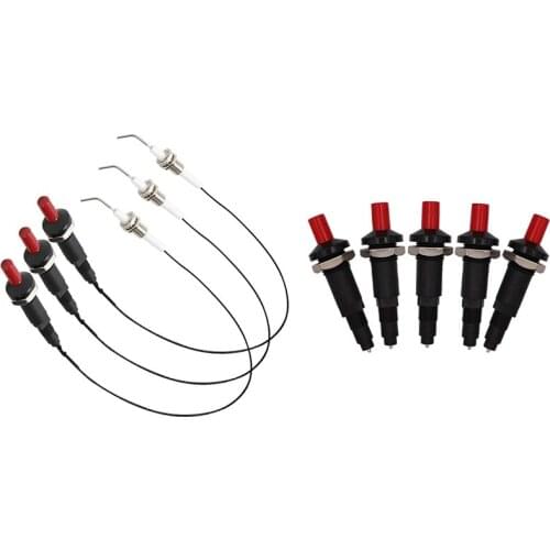 Hot Sale 3Pcs Ceramic Electrode Ignition Spark Plug & 5Pcs Gas Heater One Outlet Piezo Igniter Spark Plug Push Button Igniter