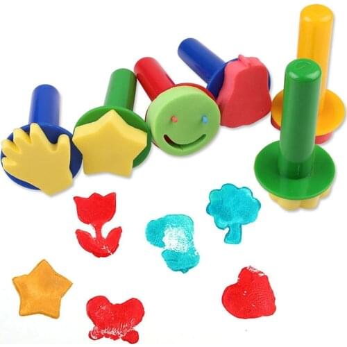 5Pcs Sponge Seals Educational Toys for Children Kids Boys Girls Arts and Crafts Painting Learning Coloring Drawing Sponge Sets