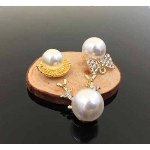 Imitation Pearl bead rhinestone charm pendant for Earring Bracelet Choker Necklace headdress Jewelry Making