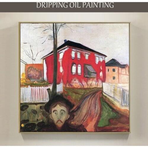 Pure Hand-painted High Quality Gallery Art Red Virginia Creeper Oil Painting on Canvas Reproduction Edward Munch Oil Painting
