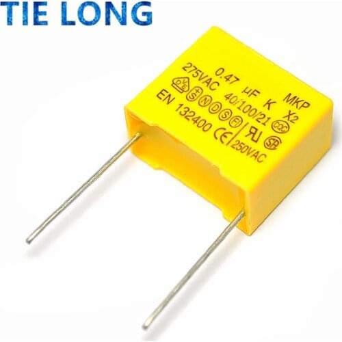 10PCS 470nF capacitor X2 capacitor 275VAC Pitch 15mm X2 Polypropylene film capacitor 0.47uF