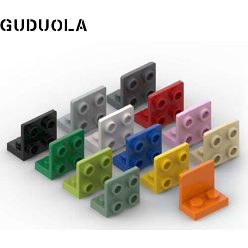 Guduola Building Block Bracket 1x2-2x2 Up (99207) Small Particle Angular Plate 1.5 Bot. 1 x 2 2/2 MOC Build 50pcs/lot