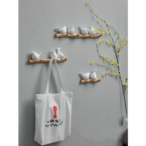 Nordic Doorway Clothes Room Hook Home Decoration Accessories Coat Rack Hanging Bird Creative Porch Key Holder Wall