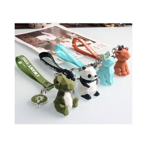 Cute 3D silicone animal keychains key chains bag charm decor girls gifts Bijoux Jewelry Accessories for women