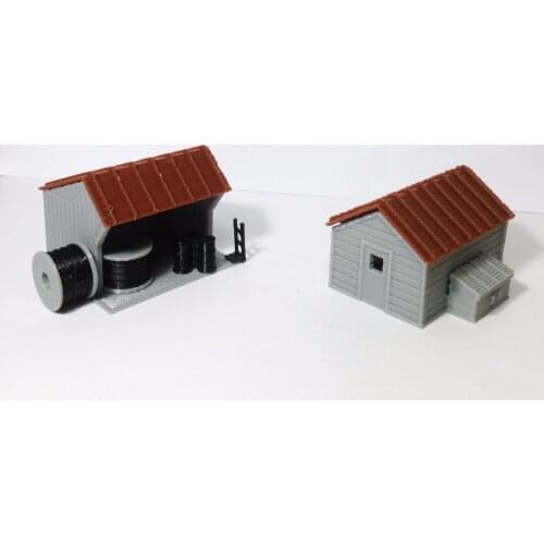 Outland Models Trackside House Equipment Shed Set HO Scale Train Railway Layout