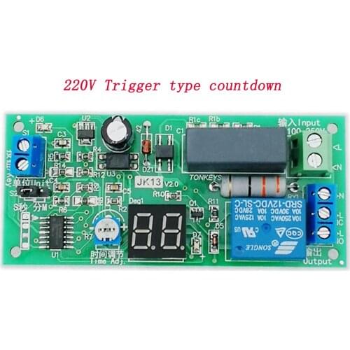 220V input 0 seconds to 99 minutes delay LED digital tube Trigger countdown Relay module