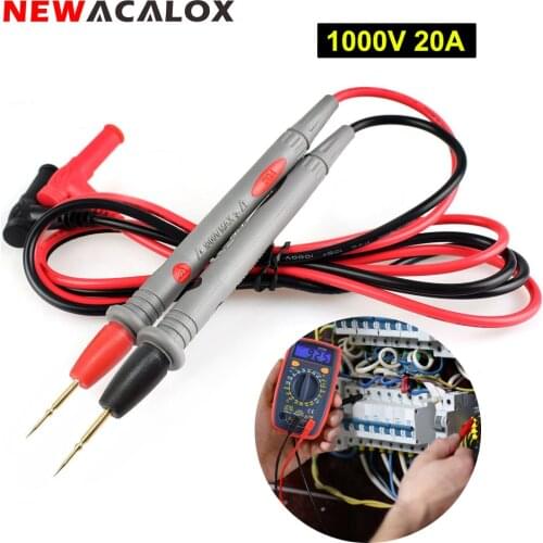 NEWACALOX Multi Meter Tester Lead Probe Wire Pen Cable 20A Universal Probe Test Lead Pin for Digital Multimeter Needle Tip Meter