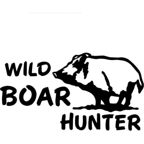 15.4CM*8.3CM Wild Boar Hog Pig Piglet Hunt Hunting Country Car Stickers Motorcycles Accessories Black Sliver C8-0574