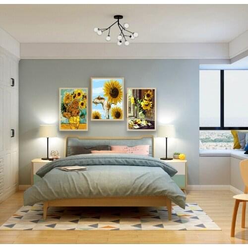 40×50cm Unframe DIY Painting By Numbers Kits Sunflowers Abstract Modern Home Wall Art Picture Flowers Paint By Numbers