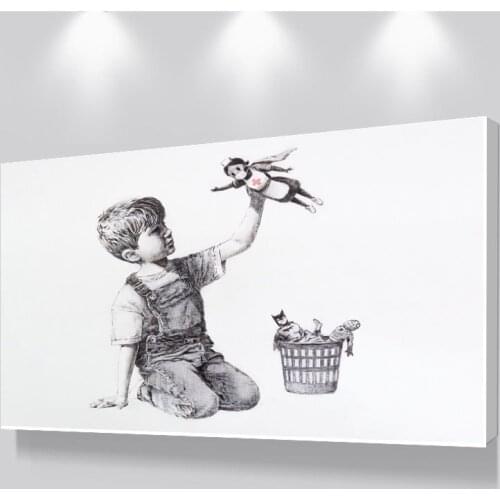 Banksy Game Changer Nurse Tribute Canvas Painting Poster and Pictures Wall Art for Office Hospital Living Room Bedroom Unframed