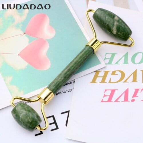 Natural Jade Roller Massage Face Lift Tools Real Green Jade Face Roller Slimming Smooth Roller Facial Massager DropShipping