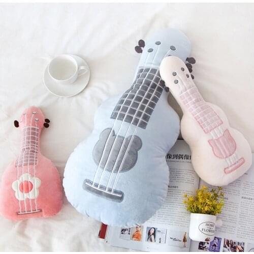 New Simulation 3D Guitar Plush Toy Soft Pillow Fashion Cute Home Decor Textile Bedding Supplies Pillows Girl Birthday Xmas Gift