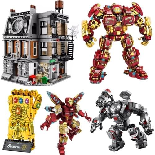 New 13 Styles Marveled Avengered Iron Weapon Man Toy Weapon Thanos Thor Infinity Glove Gauntlet Building Block Brick