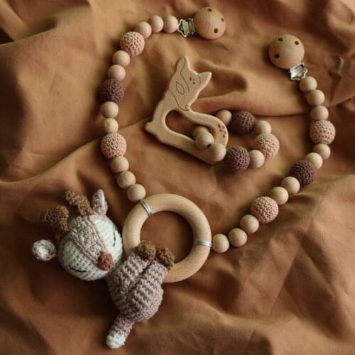 Baby Stroller Hanging Pendant Pacifier Clip Chain Mobile Rattle Bed Bell Infants Teether Nursing Chewing Toys Shower Gifts