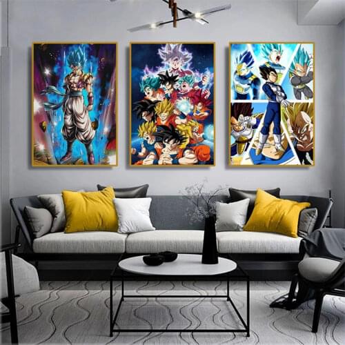 Japanese anime canvas painting dragon ball character posters and prints print mural picture childrens room home wall decoration