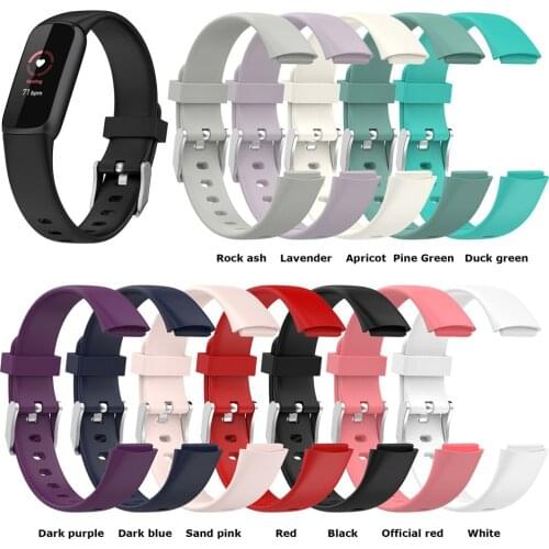 Women Men Silicone Band Strap 15.4mm For Fitbit Luxe Smart Watch Sport Watch Wristband