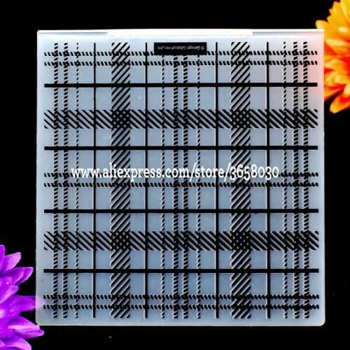 Grid Plastic Embossing Folder For Scrapbook DIY Album Card Tool Plastic Template 15.2x15.2cm 8070903