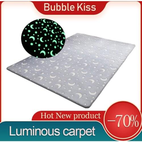 Bubble Kiss Luminous Carpet For Living Room Geometric Printed Soft Flannel Floor Mat Home Decor Short Plush Childrens Room Rugs
