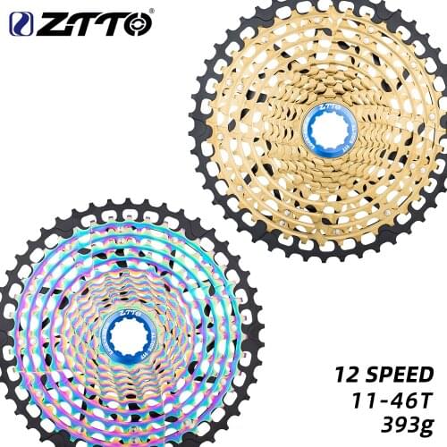 ZTTO MTB Bike 12 Speed 11-46t Cassette Ultralight 12s k7 sprocket 12s 46t Freewheel 393g Ultimate Mountain Bike Parts for HG Hub