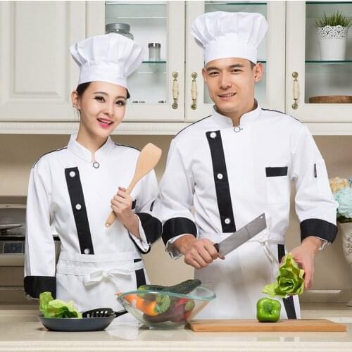 High Quality 8 Colors Hotel Chef Coat Unisex Mix Colored Long Sleeve Chef Coat Restaurant French Cook Uniform Cook Workwear