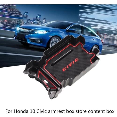 Replacement For Honda Civic 10th Gen 2016-2018 Armrest Box Organizer Tray Phone Coins Wallet Storage Box Pallet Insert