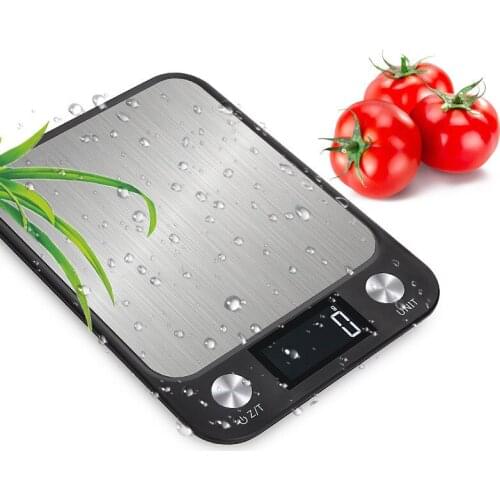 1pcs 5kg/10kg x1g Waterproof Kitchen Scale Stainless Steel LCD Display Food Baking Diet Digital Scale Cooking Tools