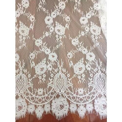 1 yard Soft European style Luxurious wedding gowns lace fabric subtle eyelash chantilly lace wedding gown lace