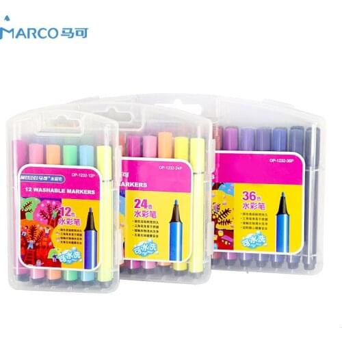 12/24/36 Colors Water Color Pen Brush Marker Highlighter For Kids Stationery Markers Art Supplies School Washable