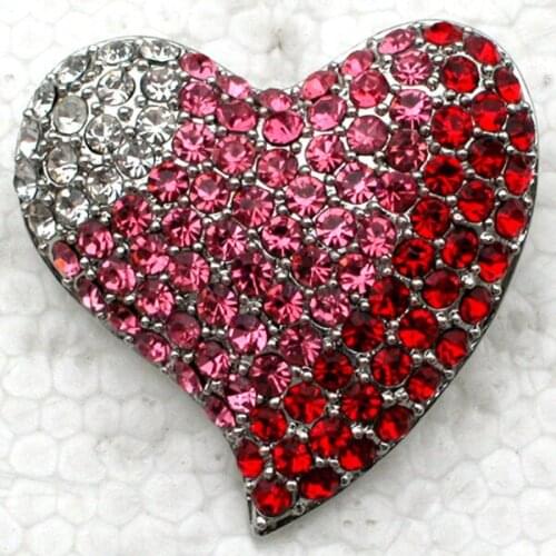 12pcs Wholesale Fashion Brooch Rhinestone Heart Pin brooches Jewelry Gift C101809