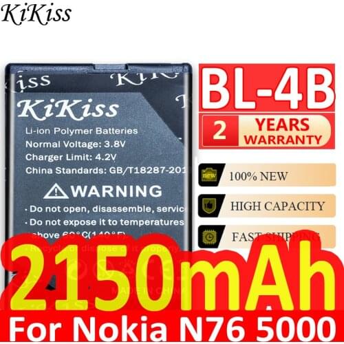 Original KiKiss Battery For Nokia 6111 7370 7373 7500 Phone Battery BL-4B BL 4B BL4B
