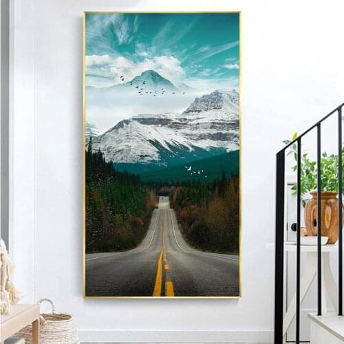 Diamond embroidery Nordic landscape snow mountain road full square round drill diamond painting 5d diy diamond mosaic home